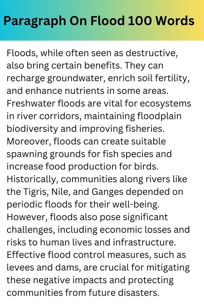 Paragraph On Flood 100 Words