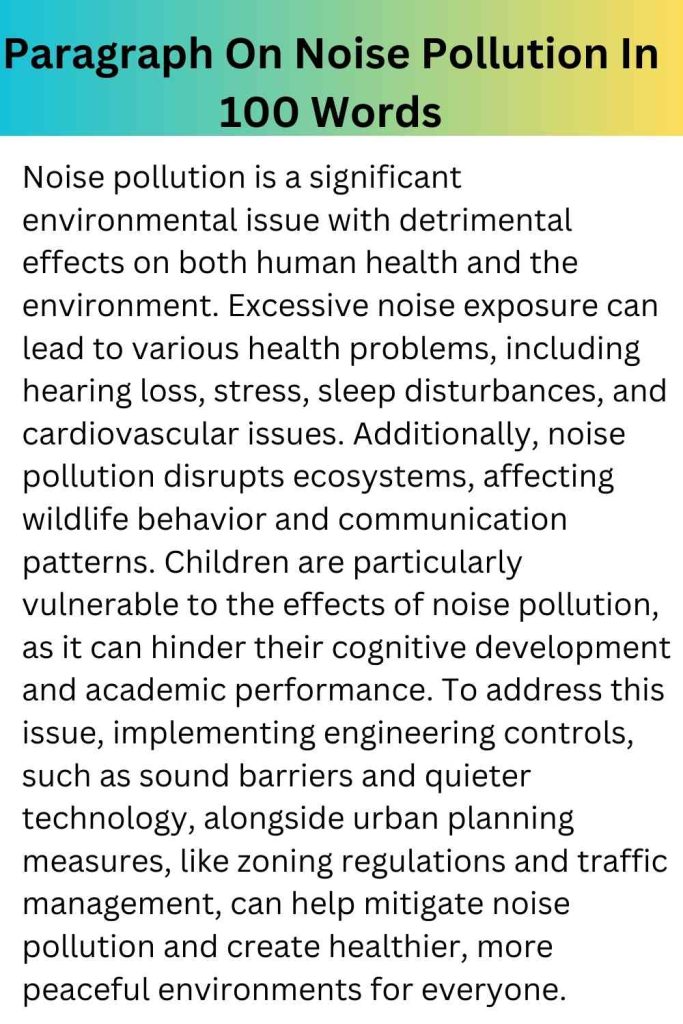 Paragraph On Noise Pollution In 100 Words